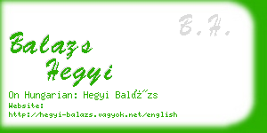 balazs hegyi business card